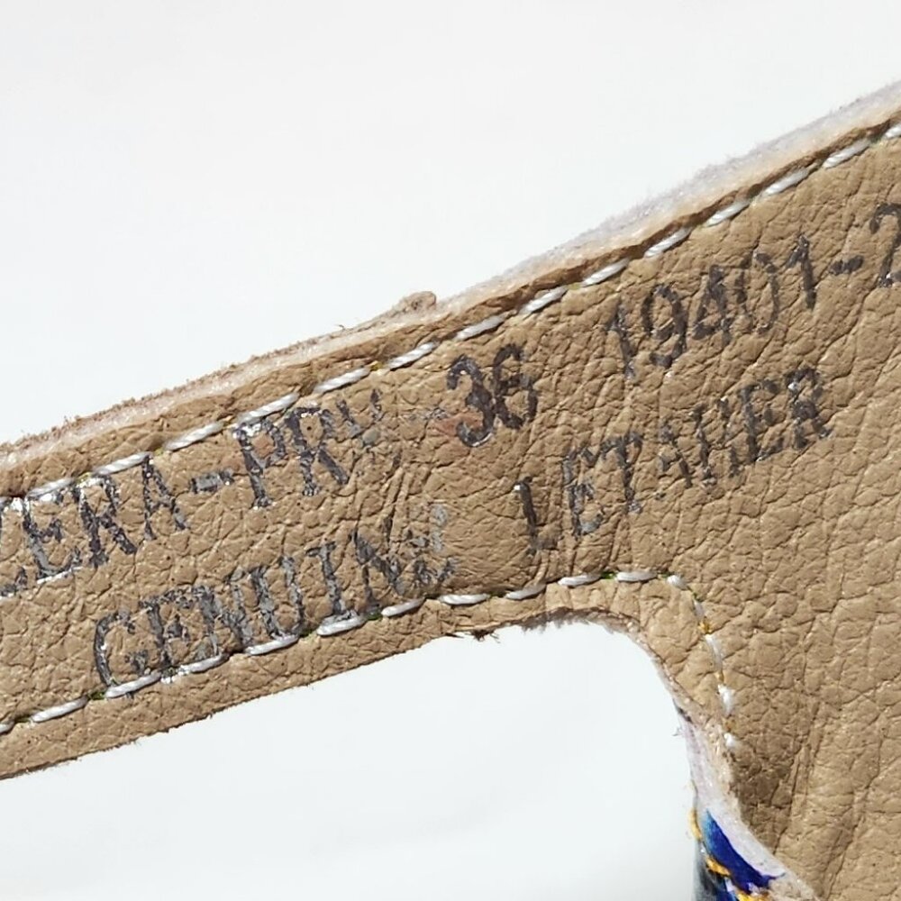 L'Artiste by Spring Step mules sz 36 sz 5.5 6 floral open toe leather GUC - Picture 6 of 6